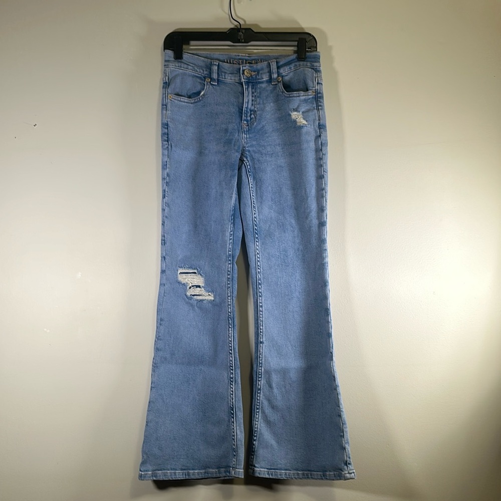 Justice denim flare jeans size 14